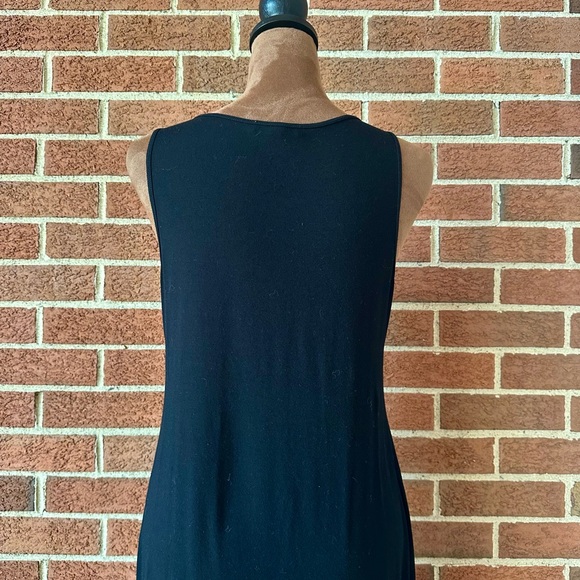 Eileen Fisher Petite Black Sleeveless Long Tank Dress, Size PS/PP - Picture 6 of 7